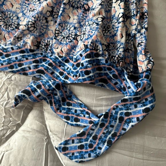 Swimsuits for All size 22 blouson style tankini top blue/pink geometric print - Picture 3 of 11